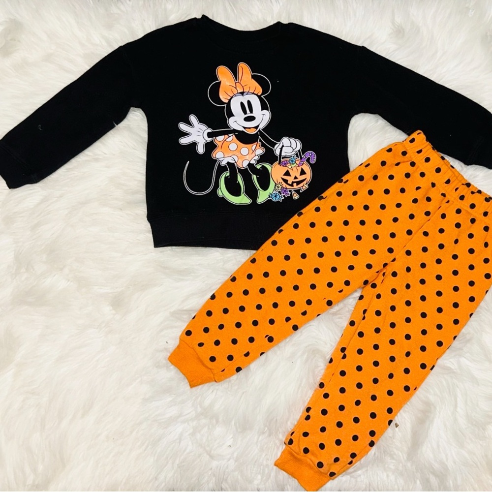 Black, Orange, Purple and Green SPARKLY Minnie Mouse Outfit 3/4 girl - Halloween